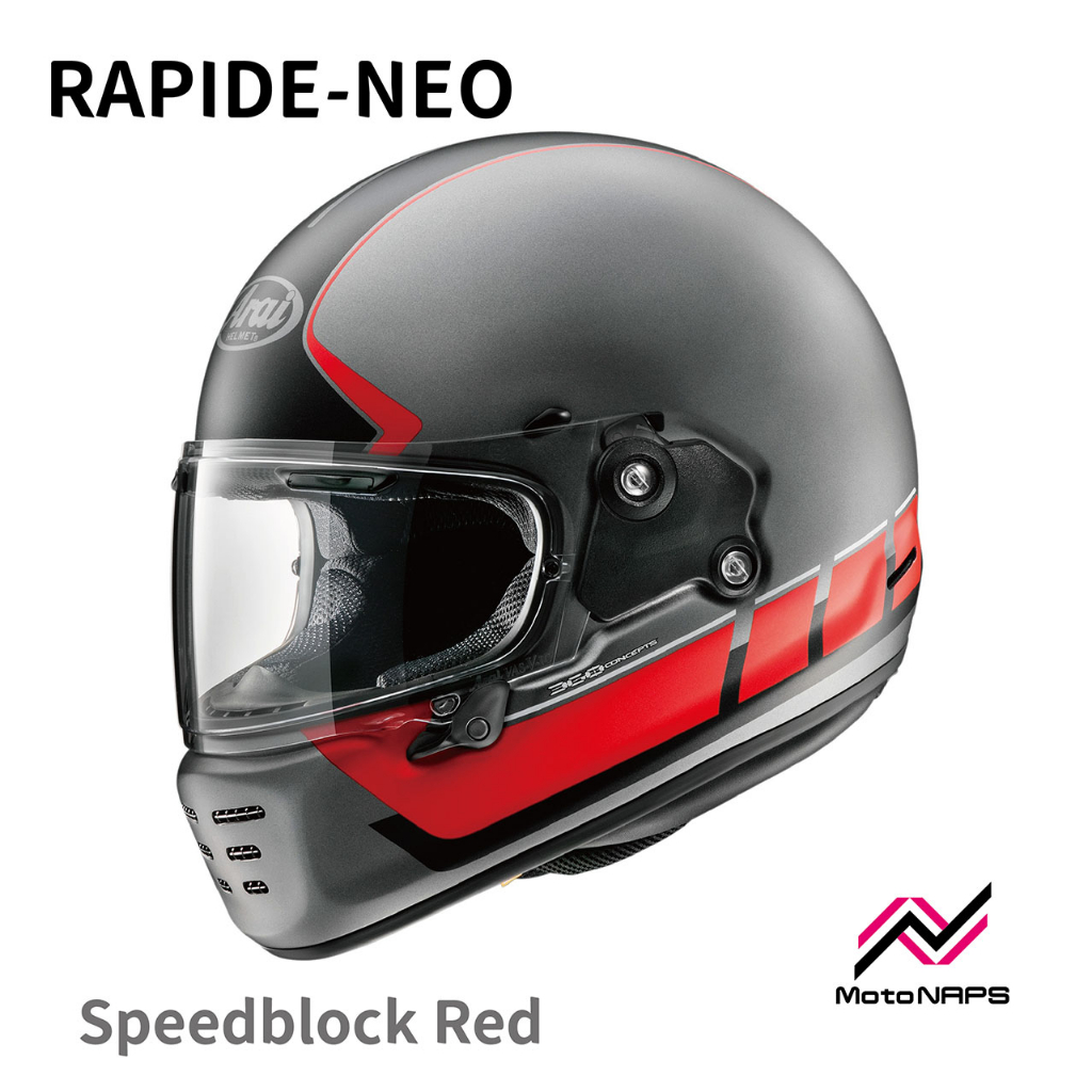 【NAPS 納普司】ARAI RAPIDE-NEO Speedblock Red 復古 全罩式安全帽 總代理公司貨