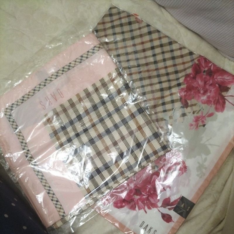 【全新】DAKS 手帕 絲巾 粉色格紋 送禮自用