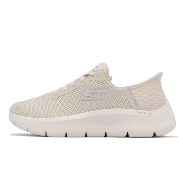 SKECHERS GO WALK FLEX 寬楦 鬆緊帶 瞬穿 女生 米色 休閒鞋 124975WOFWT【X-YI】