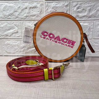 coach Kia 圓餅包 小圓包 專櫃 拼色 側背包 斜背包 肩背包 女生 包包 outlet