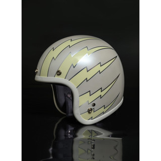 任我行騎士部品 3-JFT CLAY SMITH CAMS "LIGHTNING" 叼煙鷹 珍珠白色 復古帽 3/4罩