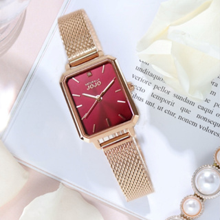 NATURALLY JOJO 時尚米蘭 風格優質腕錶-玫瑰金*紅JO96992-15R