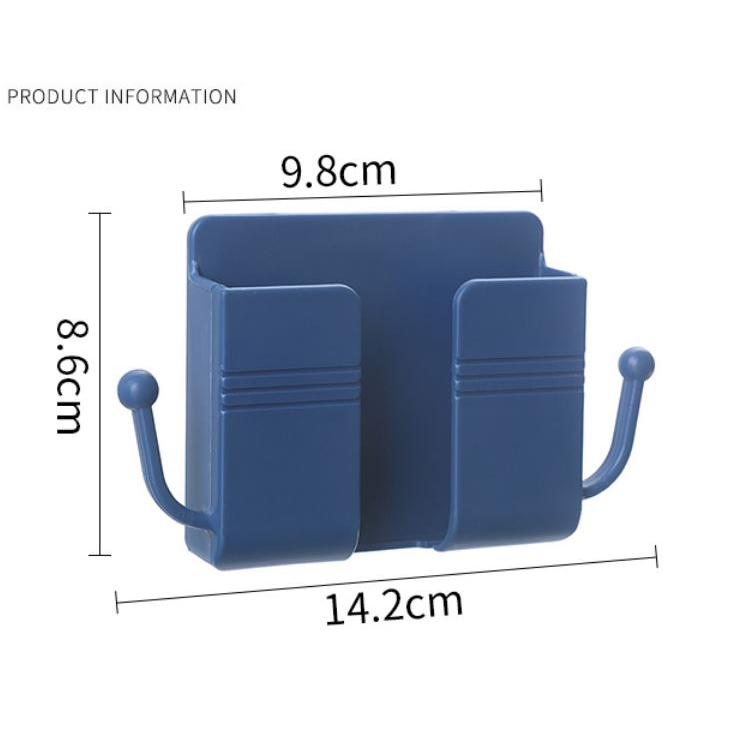 ［二手］壁掛 掛鉤 支架 電視空調遙控器收納盒 床頭牆壁手機充電支架 置物掛架 CQ19