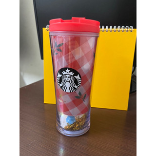 小美M.H-全新日本購回STARBUCKS星巴克紅色格紋隨行杯296ml
