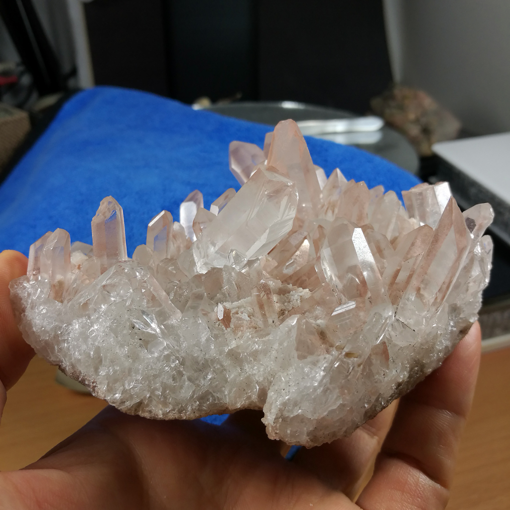 {石場}zc303約358g-白水晶簇 水晶簇 淨化消磁 水晶柱 原礦