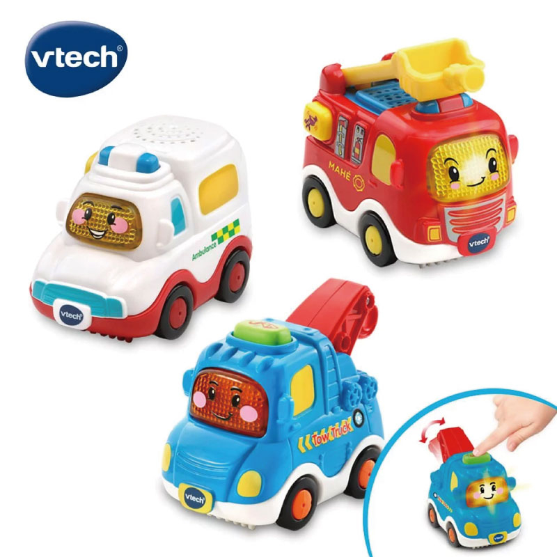 Vtech 嘟嘟聲光互動車3入組 (多款任選) 嘟嘟車 玩具車 交通工具 掌上型玩具 口袋玩具