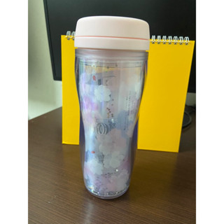 小美M.H-全新日本購回STARBUCKS星巴克粉色櫻花亮片隨行杯355ml