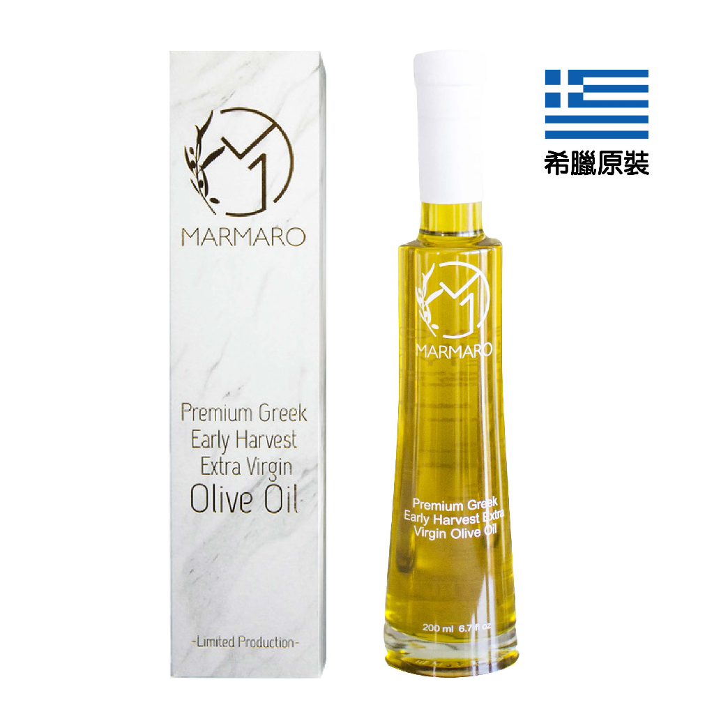 【PALIER】【MARMARO】冷壓初榨(早摘) 希臘特級橄欖油-200ml【水晶款/禮盒包裝】｜伴手禮