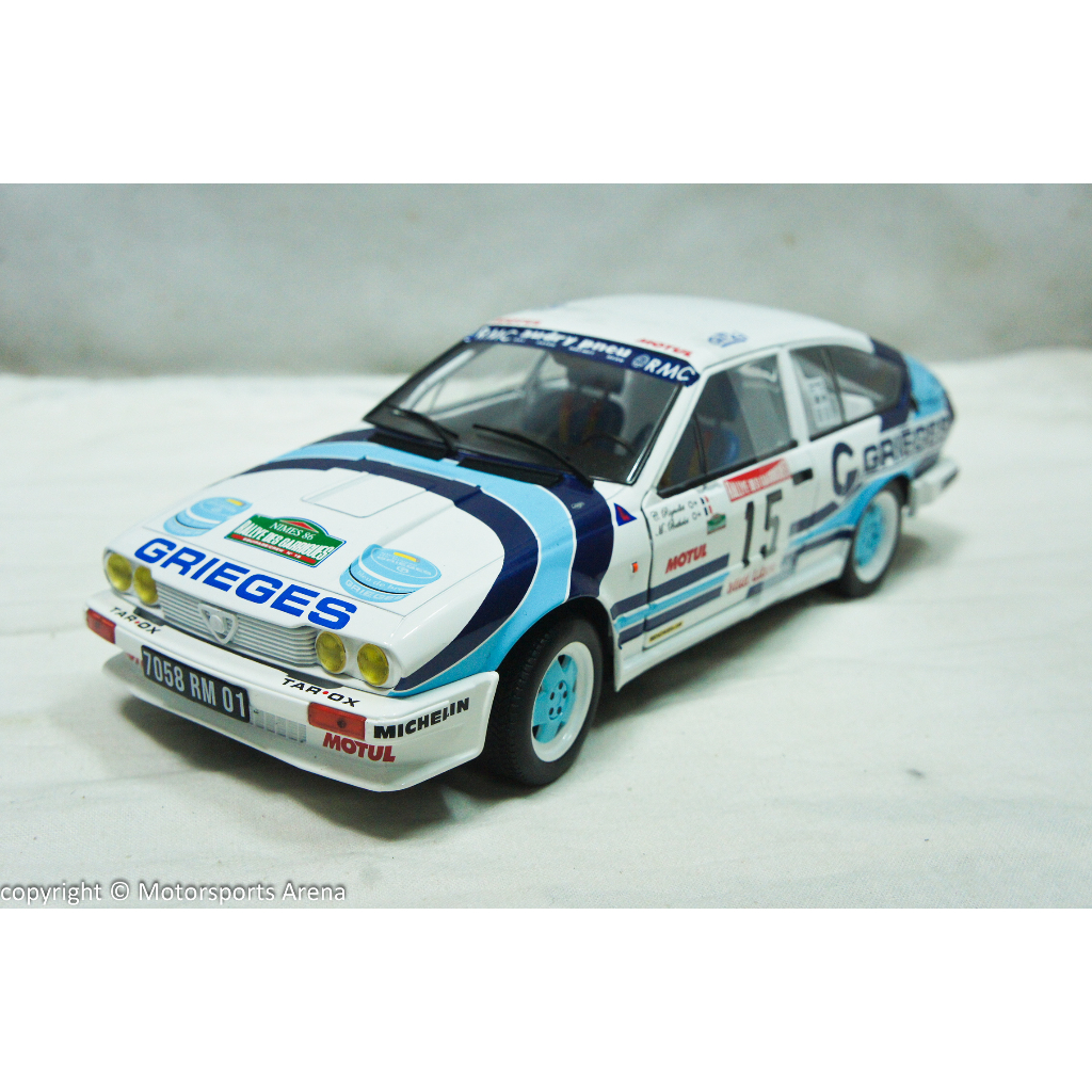 【現貨特價】1:18 Solido Alfa Romeo GTV 6 #15 Rally Garrigues 1986