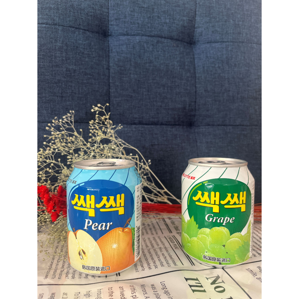 樂菓卉~~韓國罐裝果汁(現貨)葡萄，梨汁