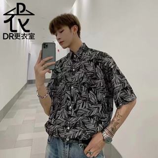 DR更衣室-短袖襯衫 夏威夷風滿版上衣 男生衣服 夏季穿搭 短袖 小清新 衣服男【NL633078】