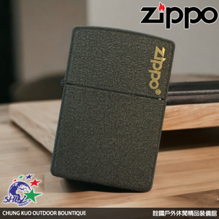 詮國 ZP602 美國經典防風打火機 Zippo black crackle 黑色岩石 / LOGO版 / 236ZL