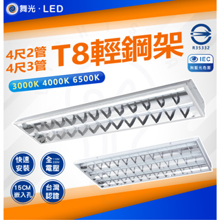 🌟LS🌟舞光輕鋼架 LED T8 4尺 3管輕鋼架燈 辦公室燈具 2管輕鋼架 另有空台 含燈管