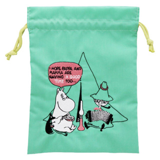 sun-star Moomin 棉質抽繩刺繡束口袋 嚕嚕米與阿金 露營 UA71268