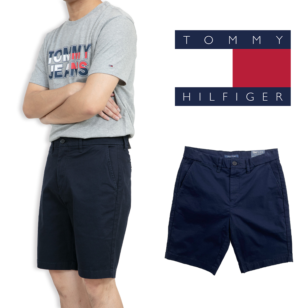 Tommy Hilfiger 深藍 彈性 休閒短褲 THFLEX 短褲 湯米 保證正品 #9543