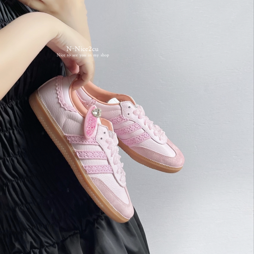 新款Adidas Originals Samba OG 甜心芭比 粉色 芭比粉 粉紅 蕾絲 芭蕾風 德訓鞋 IG5932