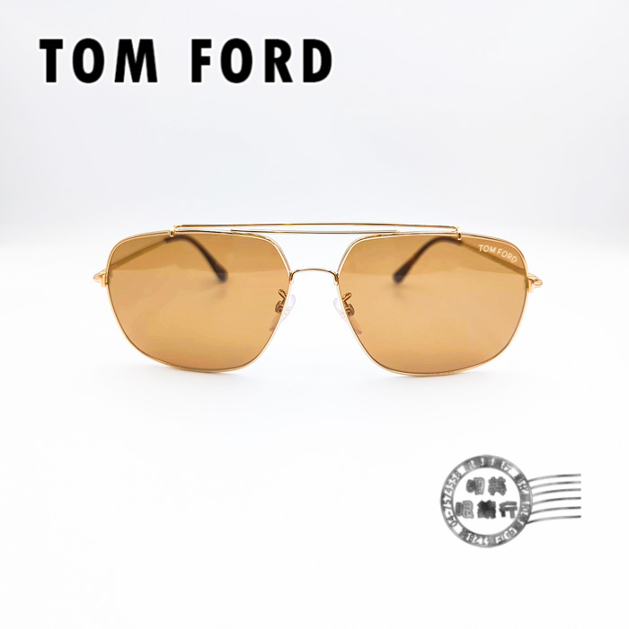 TOM FORD/TF561K 28J/復古雙槓飛行造型鏡框(玫瑰金)/太陽眼鏡/墨鏡/明美鐘錶眼鏡