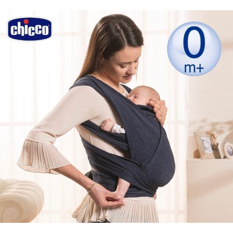 chicco Boppy環抱式透氣嬰兒揹巾 背巾 背帶 揹帶 牛仔藍 二手