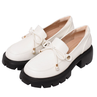 ANNSTAR 丹妮婊姐聯名-創新學院2way可換鞋面設計樂福鞋5cm-米白
