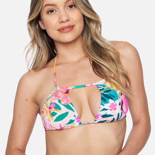 HURLEY｜女 FLORAL POP ROUCHED TRI TOP 比基尼上身