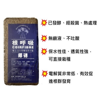 根呼吸 椰磚 椰土100%有機栽培介質 - 650g