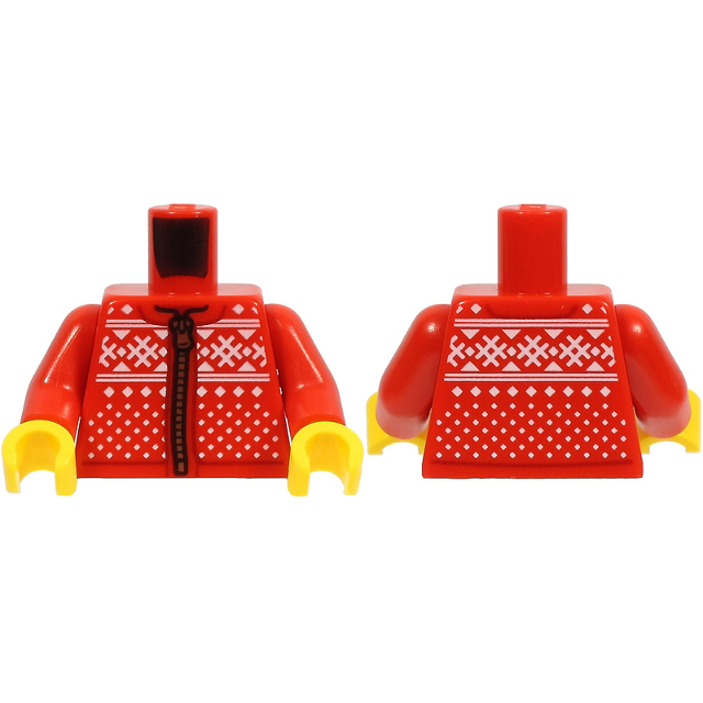 LEGO 樂高 紅色 人偶 毛衣 帶拉鍊和針織白色 973pb4101c01 40416