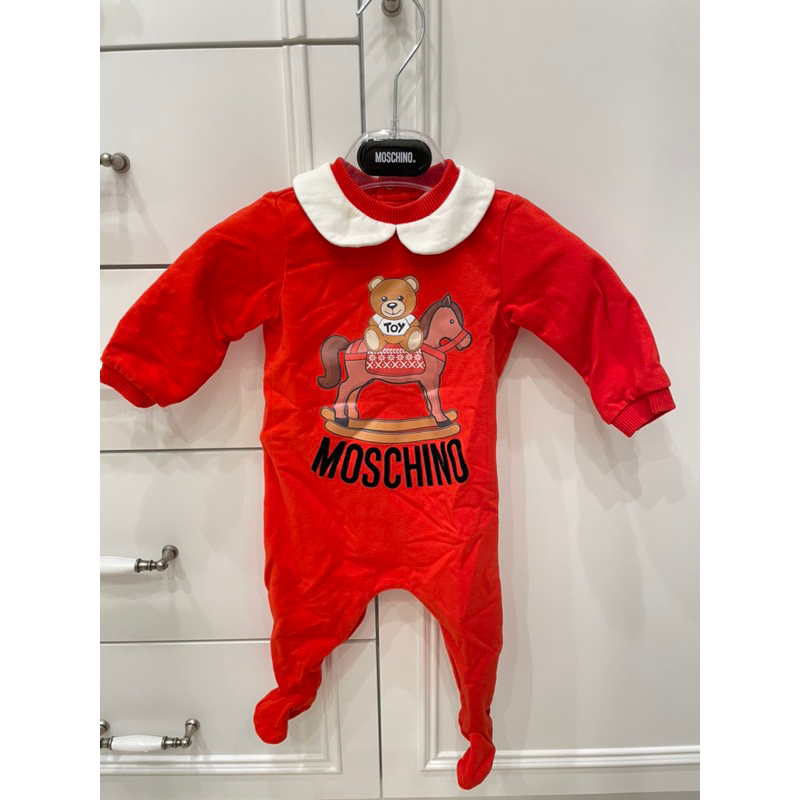 二手私物moschino baby 正品寶寶冬季包屁衣