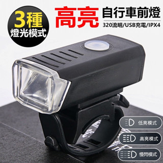 RAYPAL (169) 自行車前燈 USB前燈 充電式 300流明 自行車燈 公路車燈 腳踏車燈 【黃小鴨生活百貨】