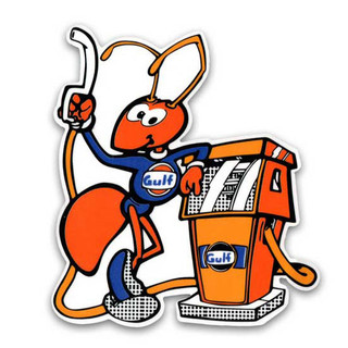 ST018 GULF ANT RACING STICKERS 防水 貼紙 車貼 安全帽貼 (1入) 化學原宿