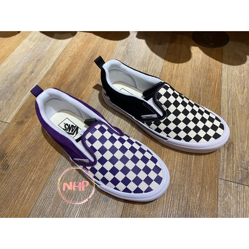 Vans Knu slip 麂皮 套腳 懶人鞋 格子 棋盤格 紫色 黑白 休閒 復古 運動