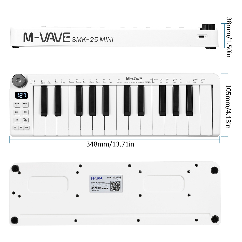 （現貨）M-VAVE Cuvave SMK-25mini midi鍵盤25鍵 快速出貨