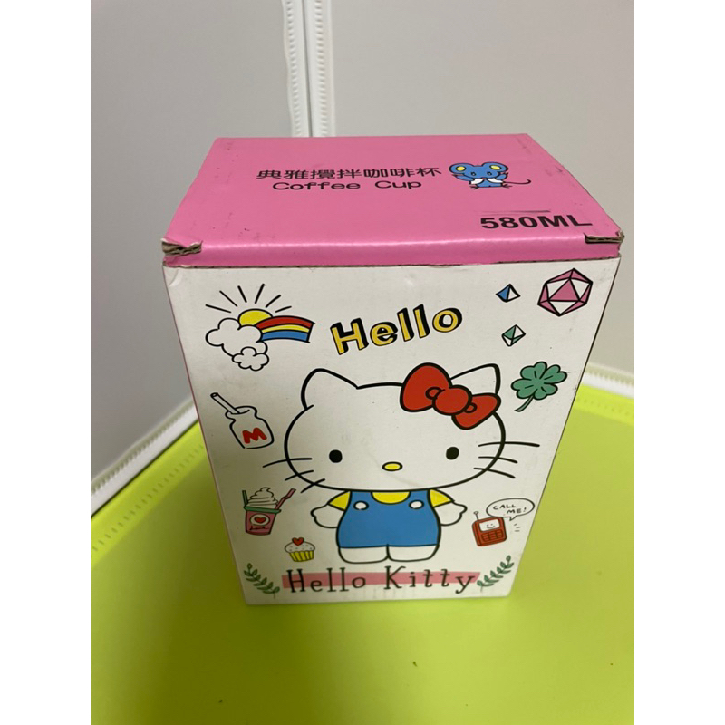 現貨✨正版 三麗鷗 KT典雅攪拌咖啡杯 hello kitty 580ml 攪拌杯 把手咖啡杯 保溫杯