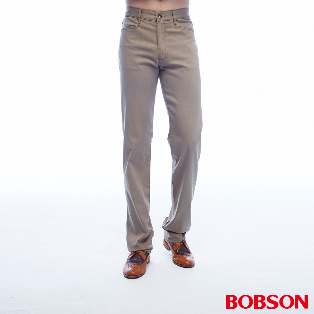 BOBSON 男款中腰彈性直筒褲1787-41