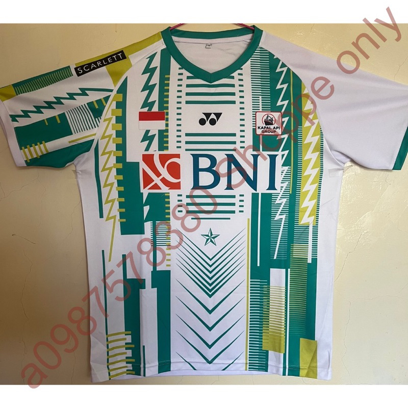 YONEX 各尺寸剩一件  印尼代表隊 BNI 白綠色 排汗T 羽球衣 大賽服