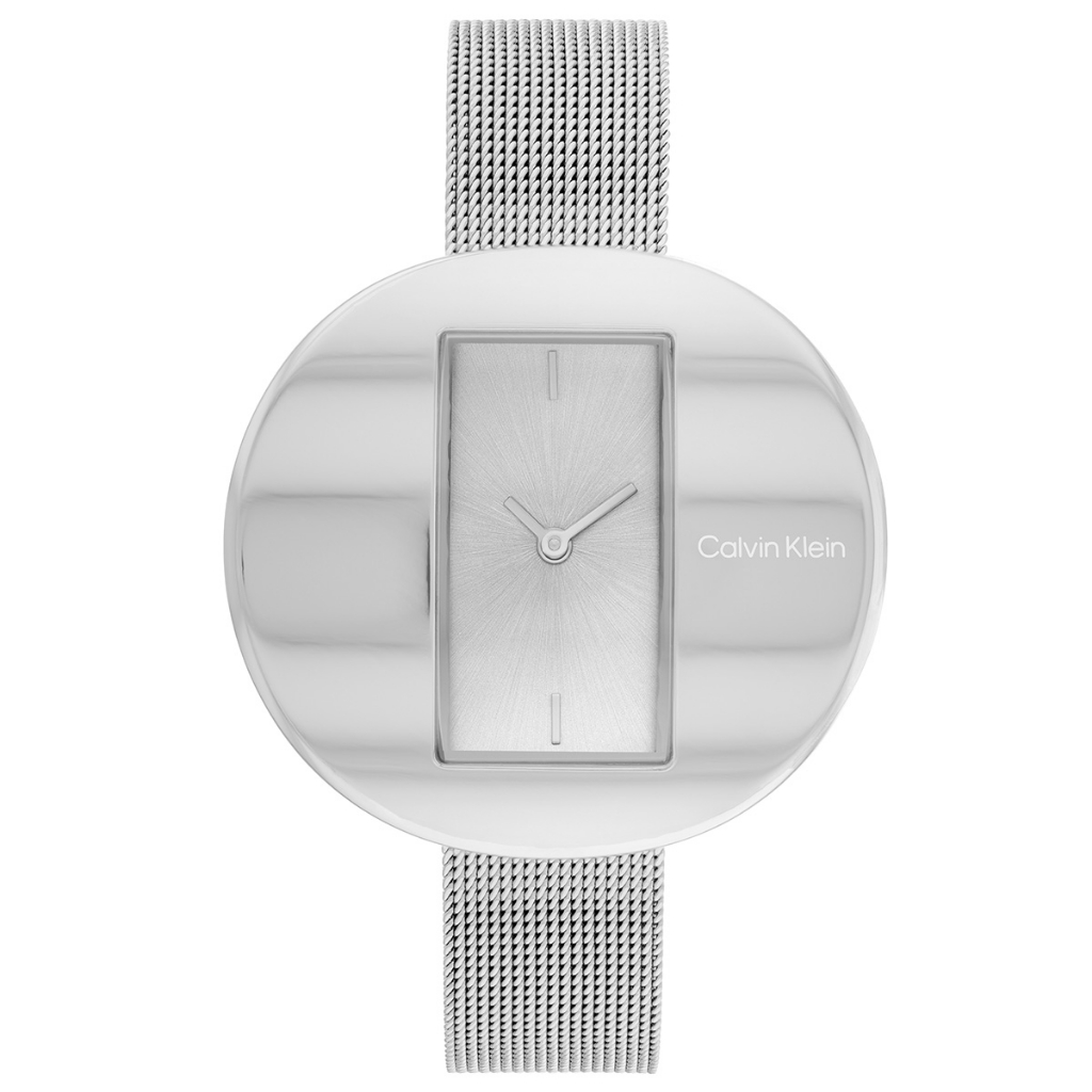 Calvin Klein CK 橢圓形外殼米蘭帶銀色腕錶 40MM (CK25200016)