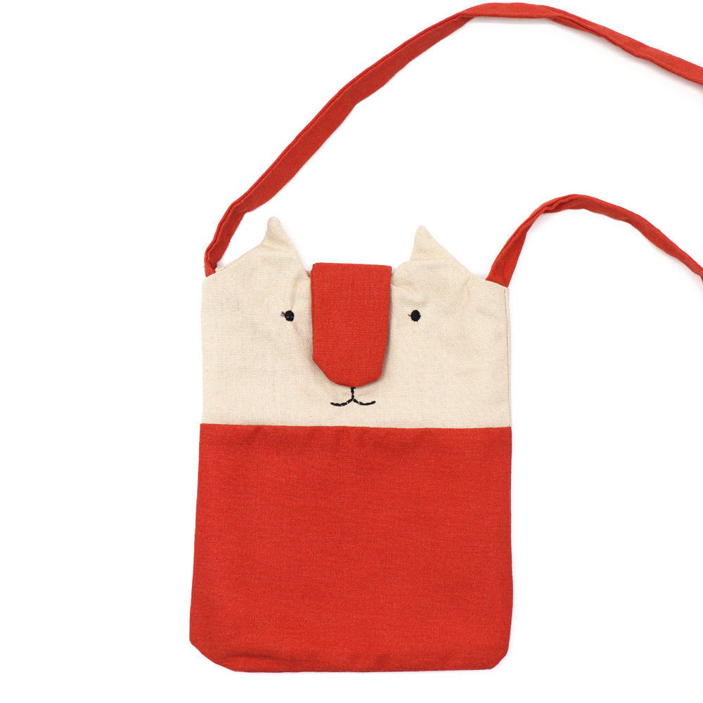 【貓粉選物】貓粉日系和風帆布手機包 /  側背包 / 小包 / 兒童用 / 共兩色