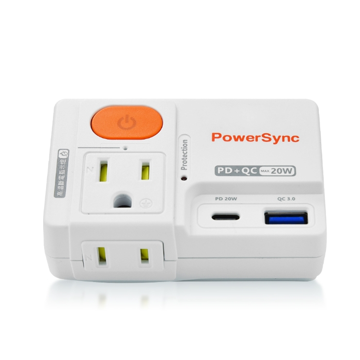 【米納桑】群加 PowerSync 2P+3P 1開2插 高溫斷電PD+QC快充壁插 (TCM12Q9)