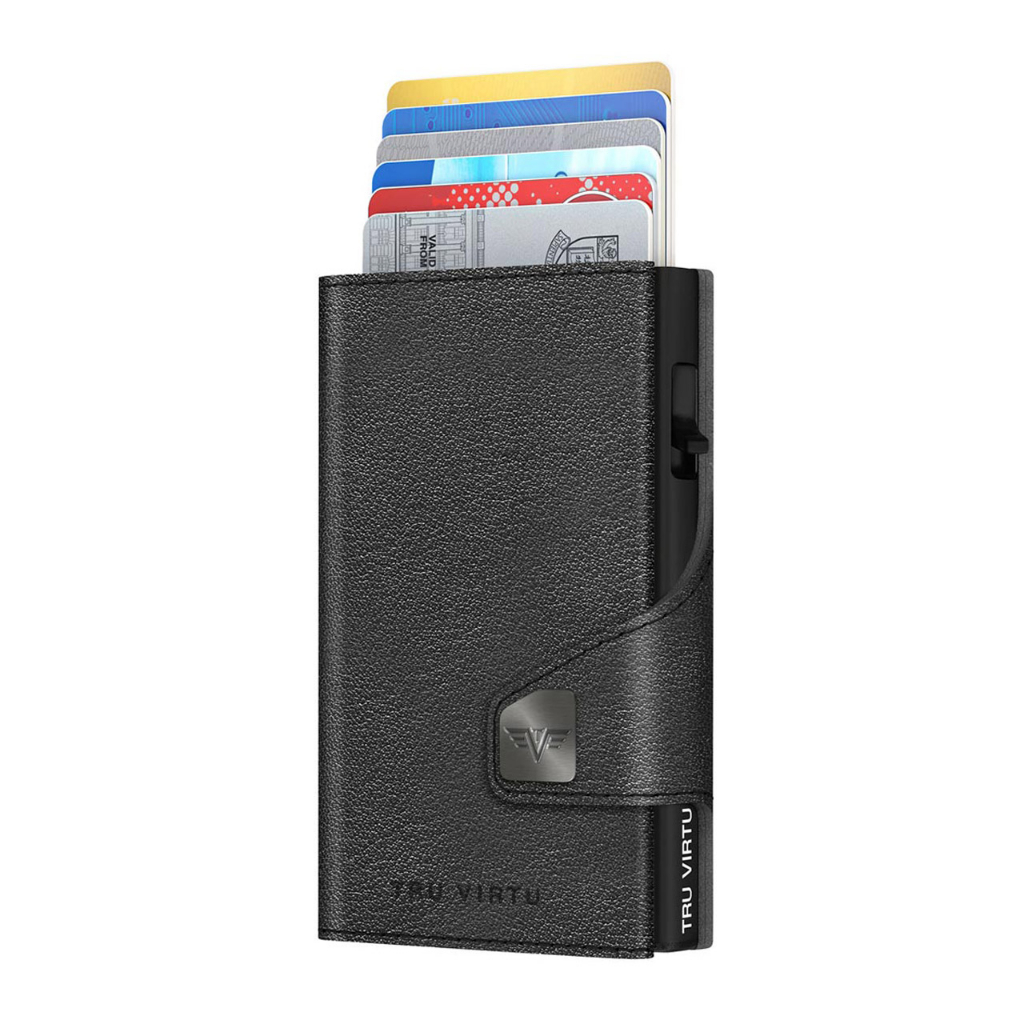 德國製造 TRU VIRTU 正品 防盜刷錢包  頭層牛皮 皮夾 防側錄 信用卡夾 出國必備 Nappa Black