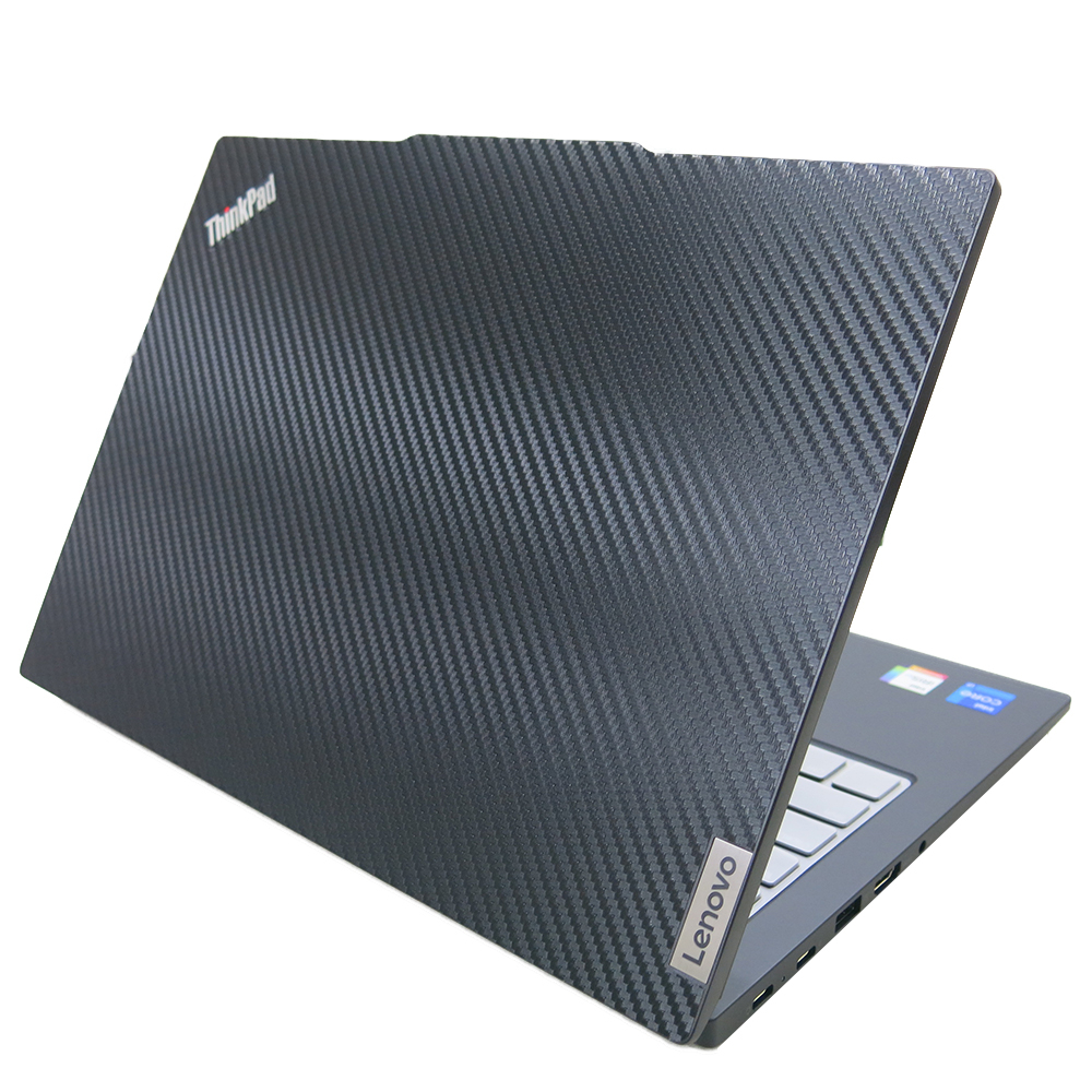 【Ezstick】Lenovo ThinkPad E14 Gen5 黑色卡夢紋機身貼 (含上蓋貼、鍵盤週圍貼、底部)