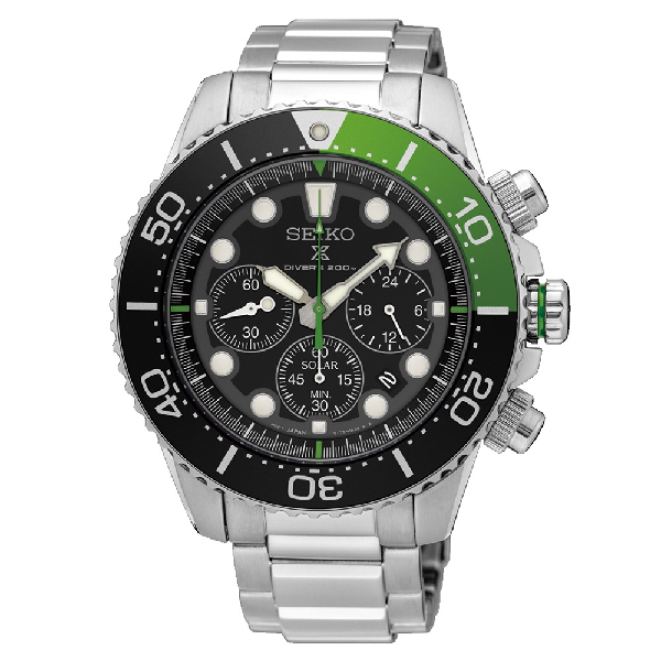 Seiko 精工錶 V175-0AD0G(SSC615P1) PROSPEX太陽能計時時尚潛水腕錶/綠面43.5mm