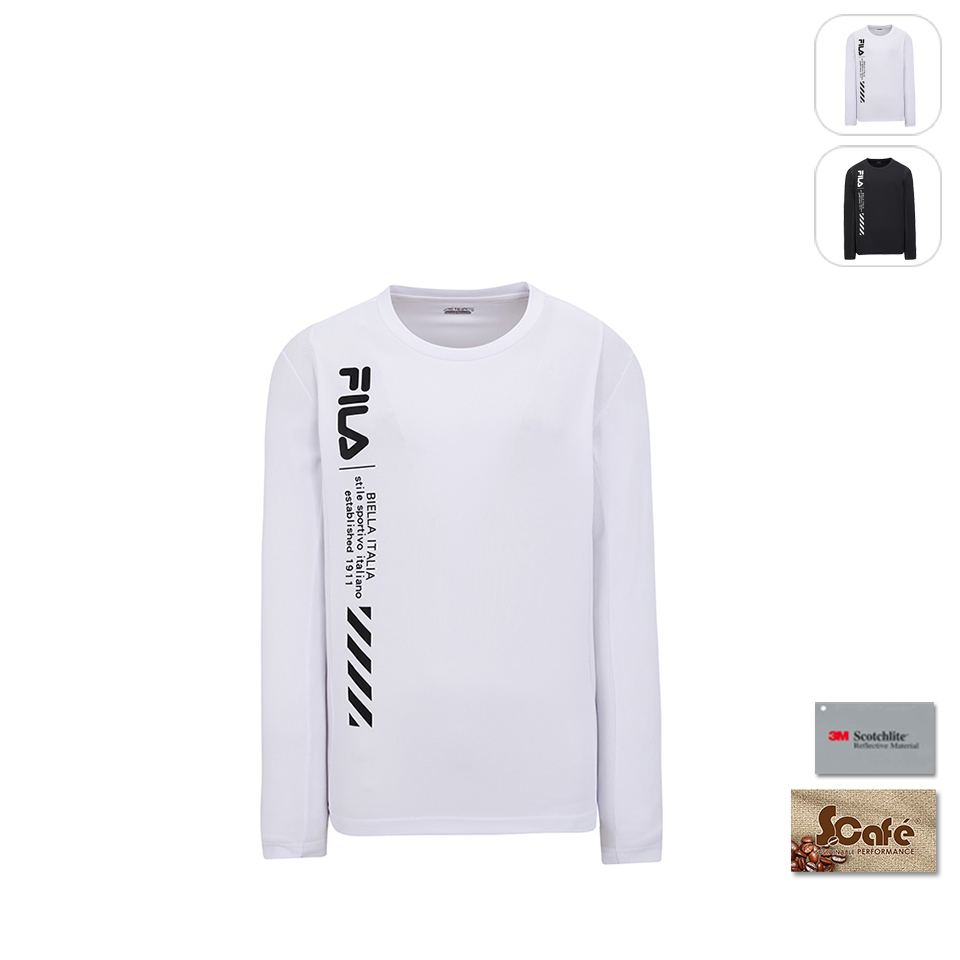 【FILA】男性 抗UV 吸濕排汗 T恤-白色 1TEW-5301-WT