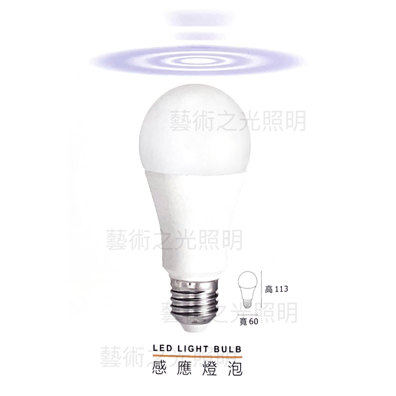 藝術之光💡 MARCH LED 12W E27 MH 微波感應球泡 燈泡 燈球 全日型 全電壓（士林可自取請先聊聊）