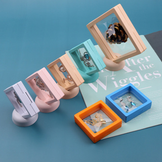 懸浮收納盒 首飾 飾品 展示盒 置物盒 收納盒 戒指 耳環 展示盒 展示架 極簡風 桌面收納 隨身小物 PE薄膜