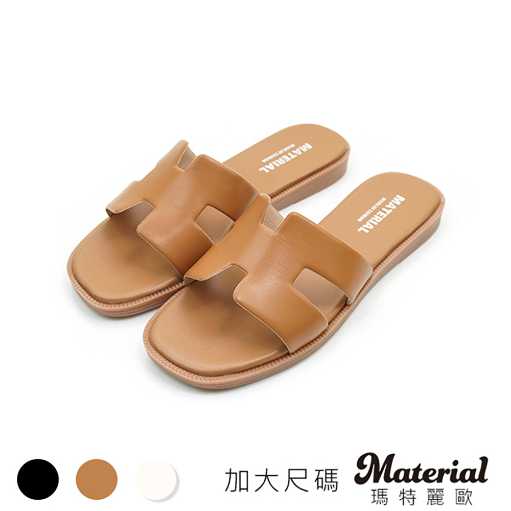 Material瑪特麗歐 拖鞋 MIT加大尺碼H寬帶拖鞋 TG78906