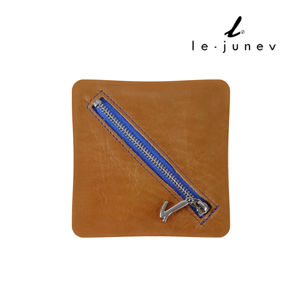 le-junev / L1414-TAN / 韓國製 簡約質感 真皮零錢包-棕色