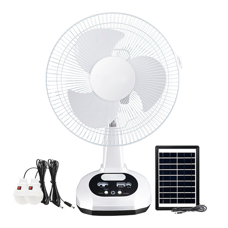 12吋太陽能電風扇 帶燈泡 台中出貨0電費 14吋太陽能戶外風扇 可裝18650電池充電