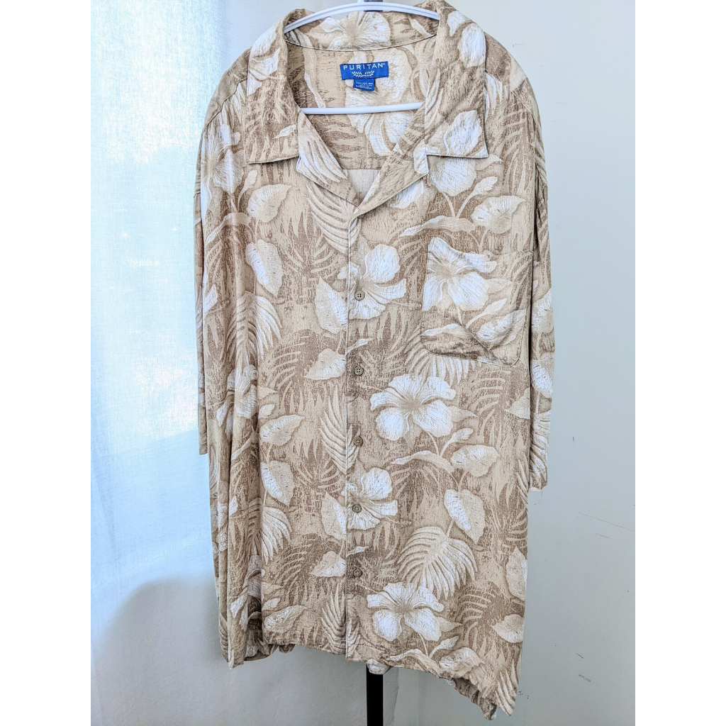 ［SOLWAY BOOG]  Vintage Hawaiian Shirt「暈染扶桑花」嫘縈開領襯衫 古著選品
