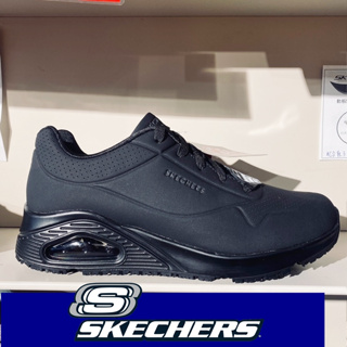 SKECHERS 女工作鞋系列 UNO SR 加強防滑 寬楦款 黑 - 108021WBLK