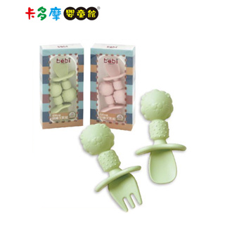【genki bebi 元氣寶寶】軟質矽膠訓練叉匙組-顏色隨機出貨｜卡多摩