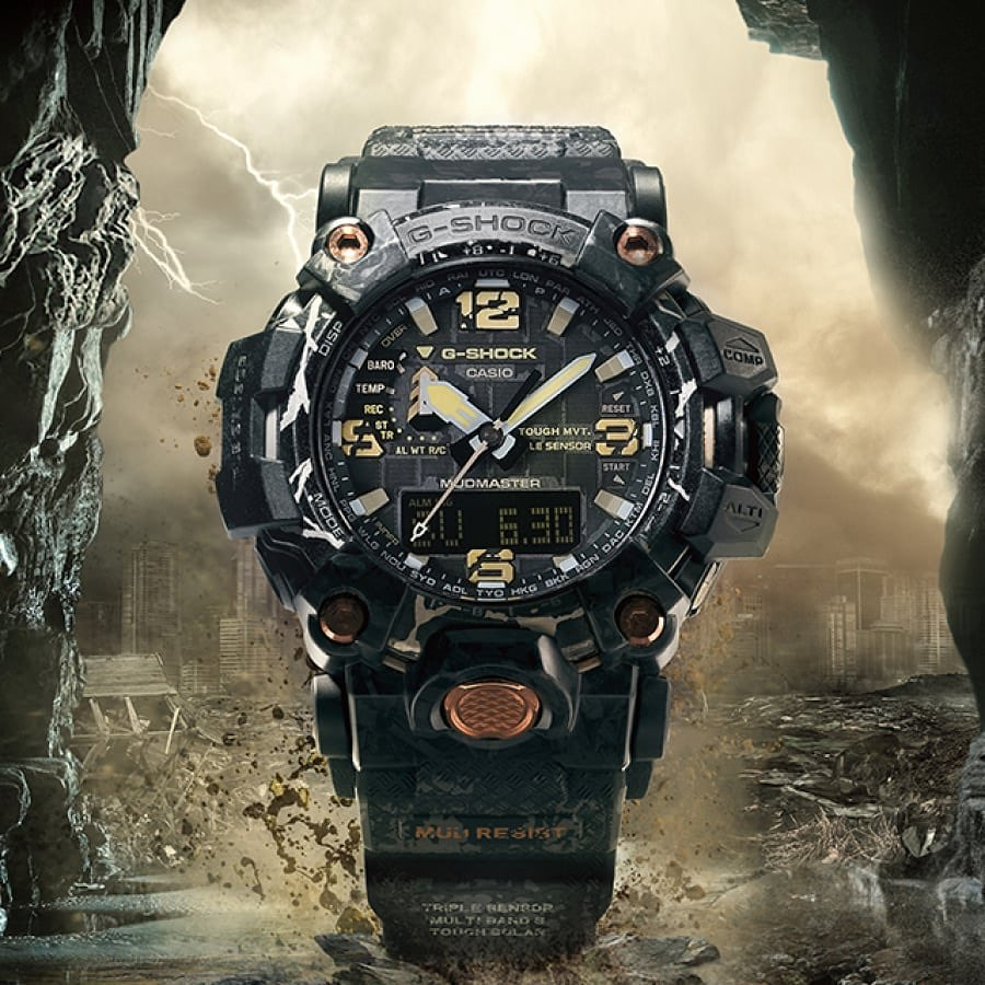 CASIO 卡西歐 G-SHOCK MUDMASTER系列 太陽能 防塵泥 三重傳感器 灰黑 GWG-2000CR-1A